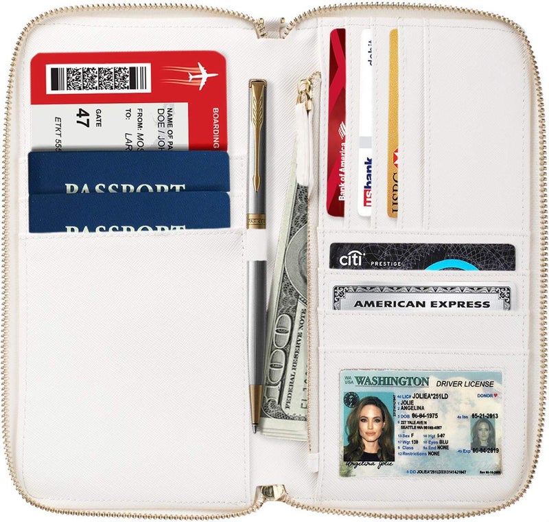 Apadi Travel Document Organizer - RFID Passport Wallet Case Family Holder Id Wristlet - Image 2